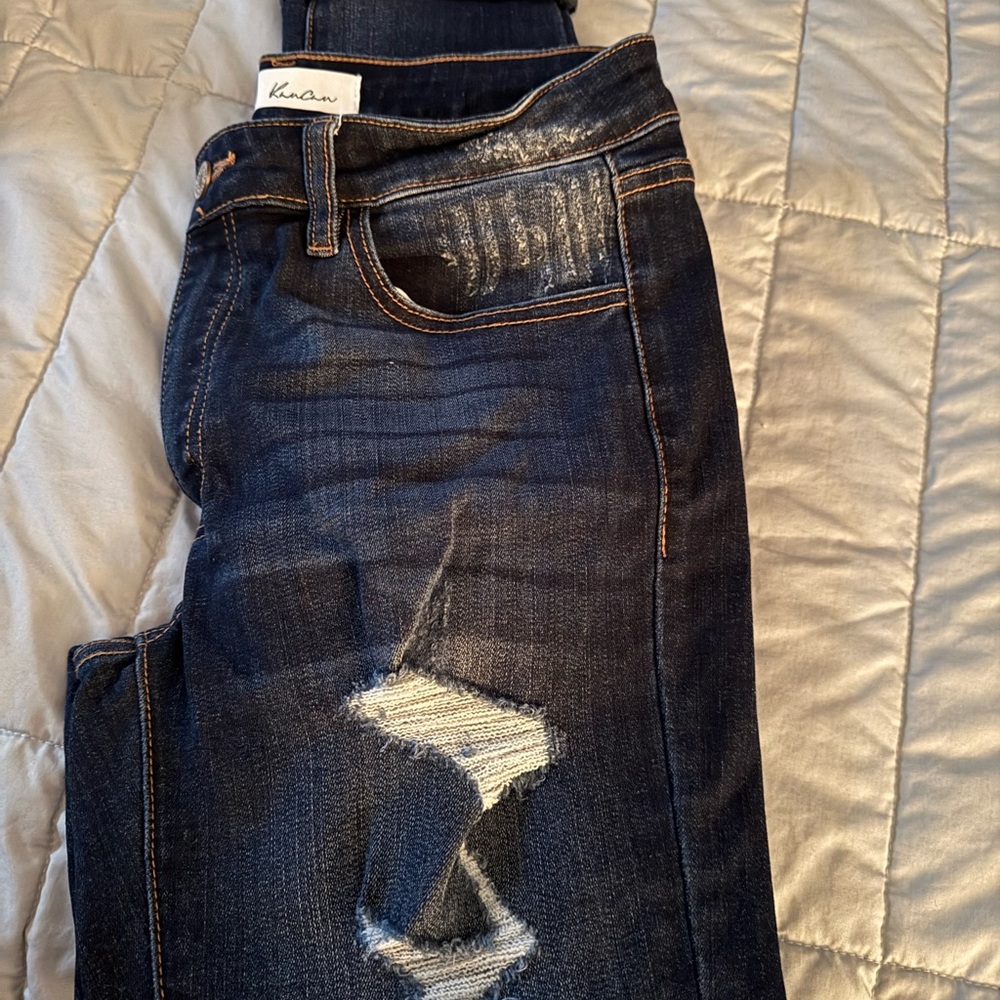 KanCan Dark Blue Ripped Denim